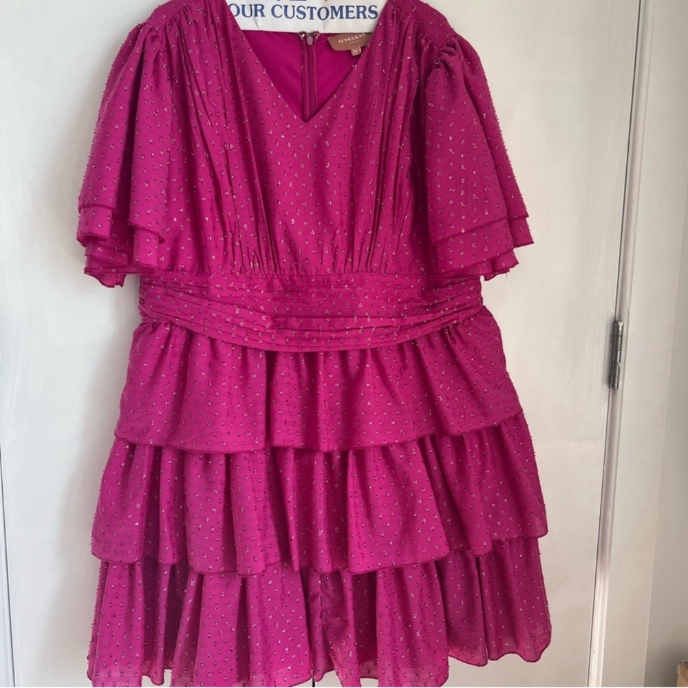 JessaKae Fuchsia Ruffle Dress Sz 2x